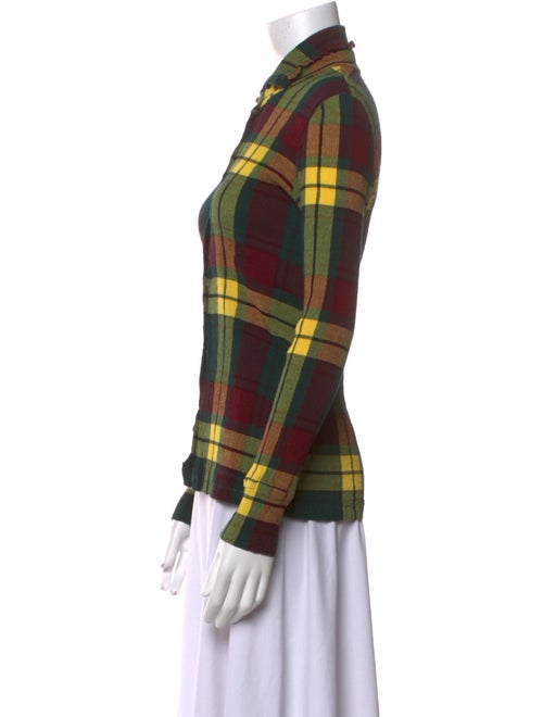 Tsumori Chisato Plaid Print Long Sleeve Button-Up Top