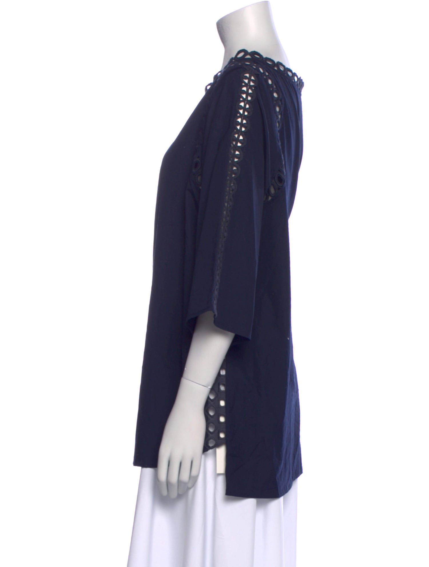 Tsumori Chisato Scoop Neck Three-Quarter Sleeve Blouse