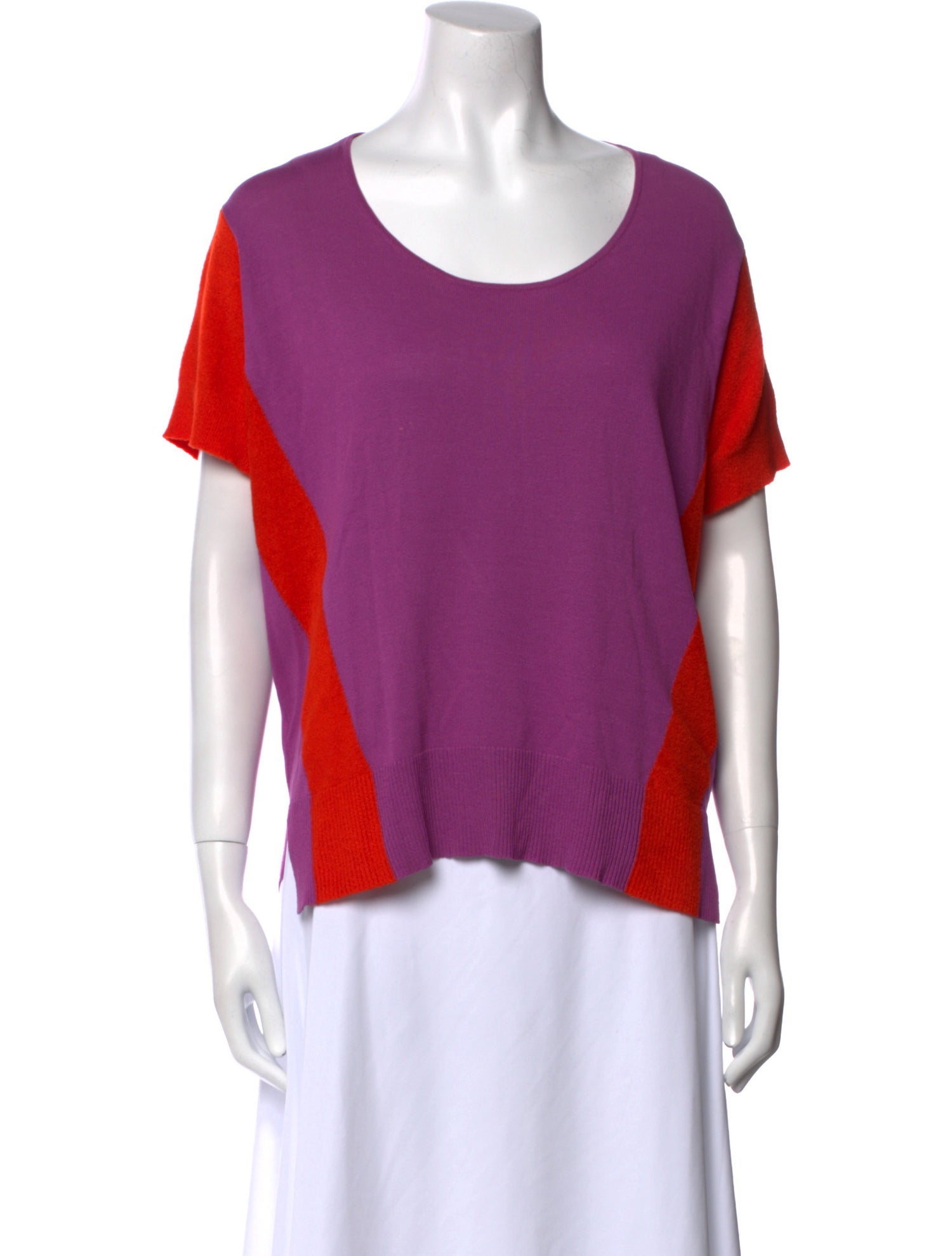 Tsumori Chisato Colorblock Pattern Scoop Neck Sweater