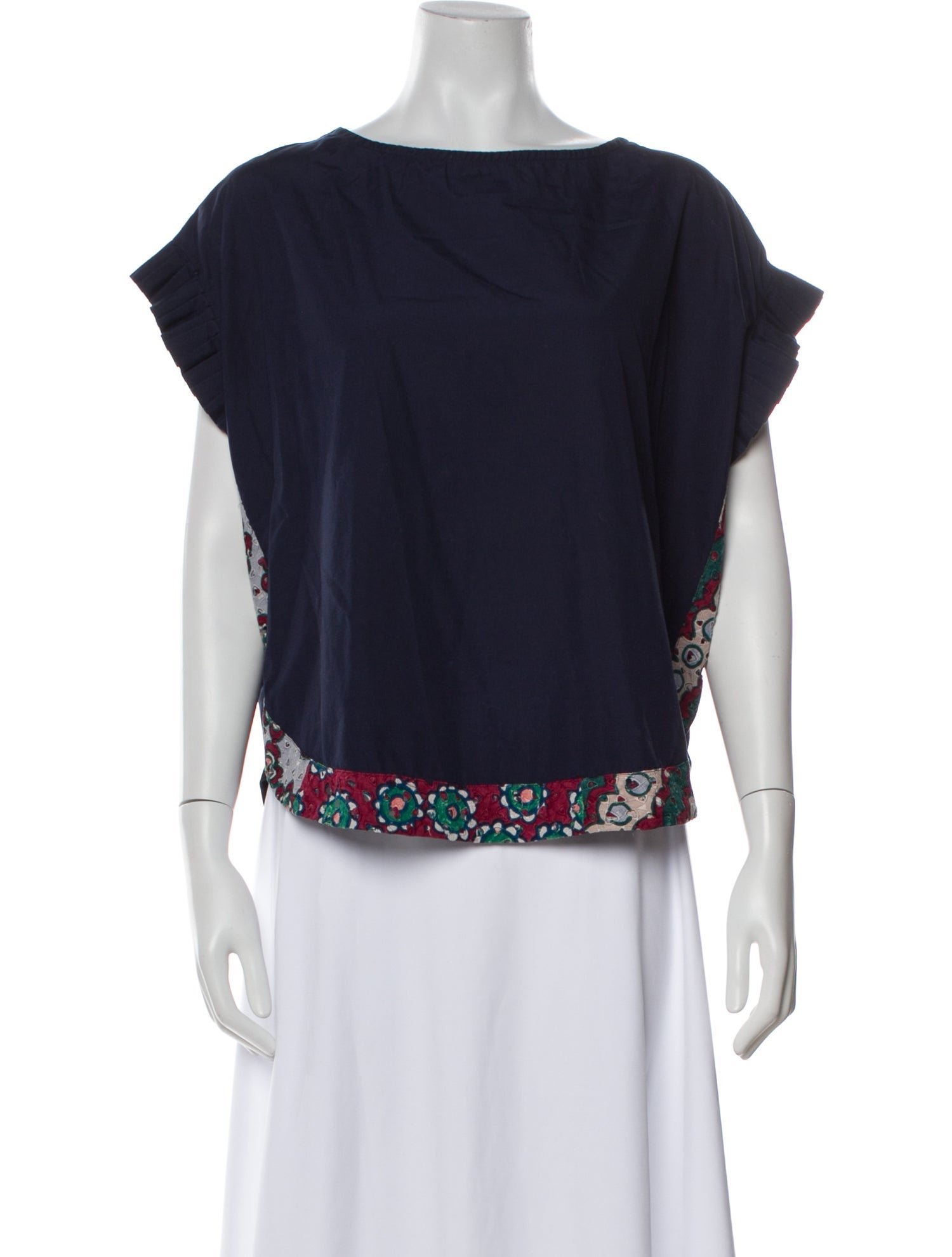 Tsumori Chisato Bateau Neckline Short Sleeve Blouse