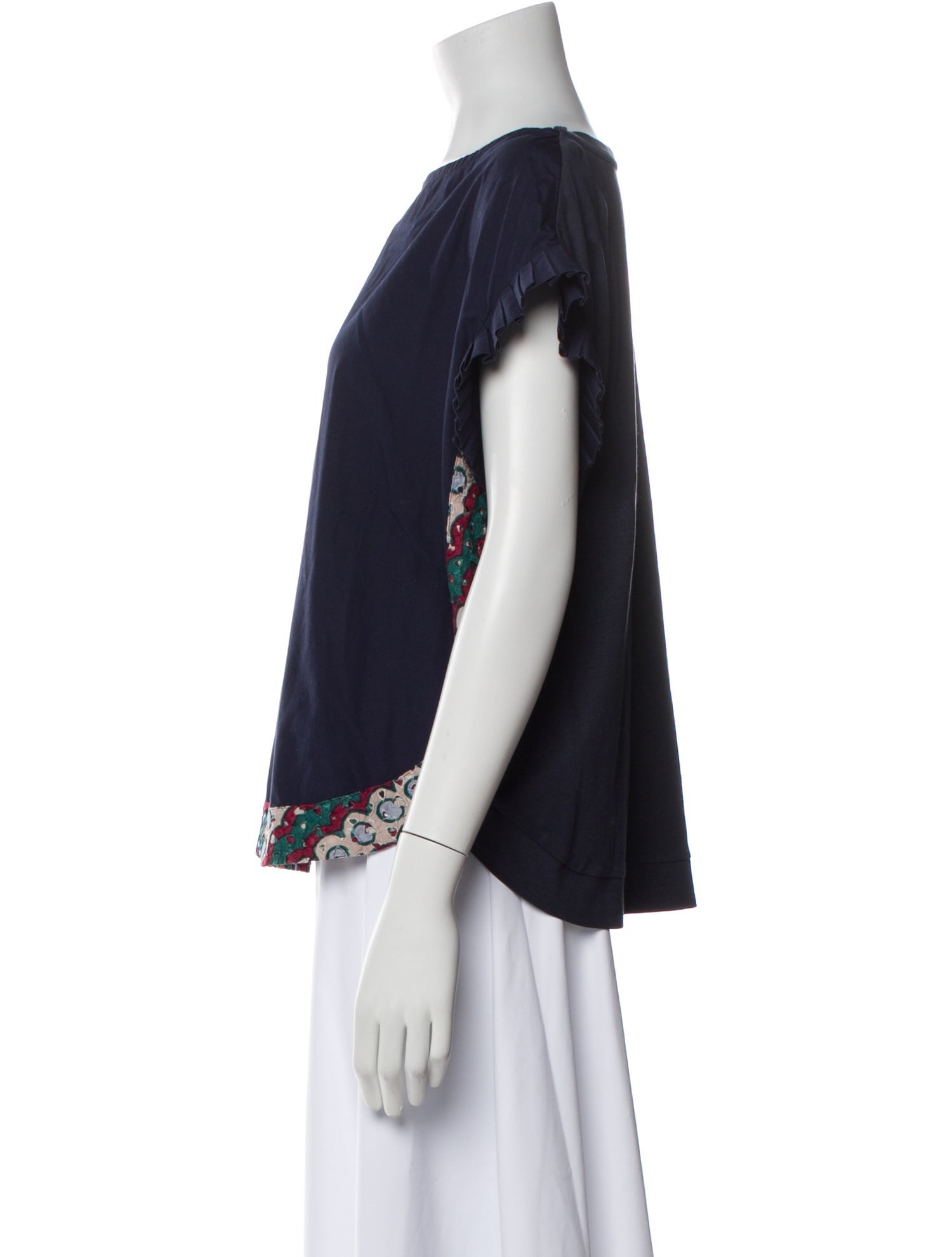 Tsumori Chisato Bateau Neckline Short Sleeve Blouse