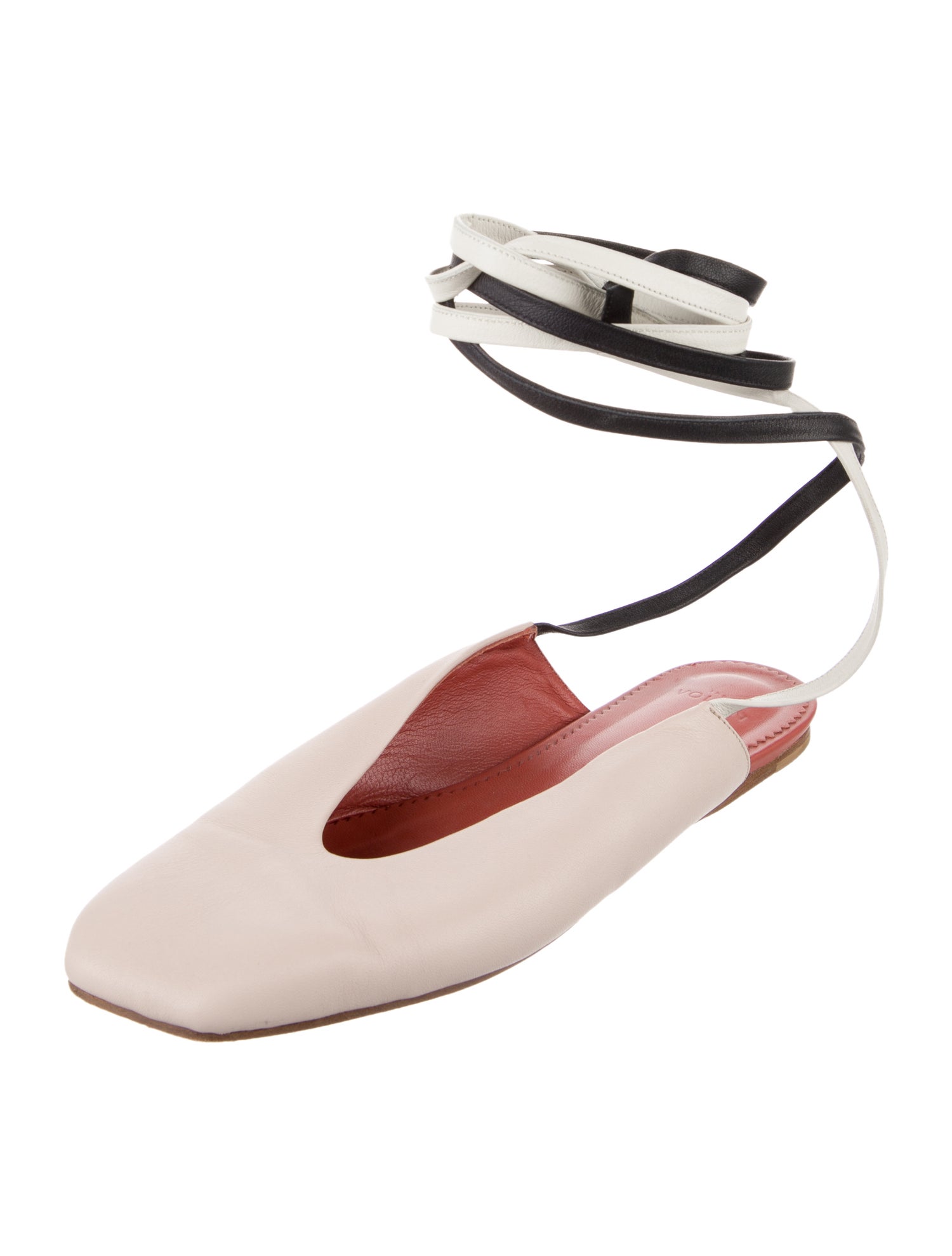 The Volon Leather Cutout Accent Mules