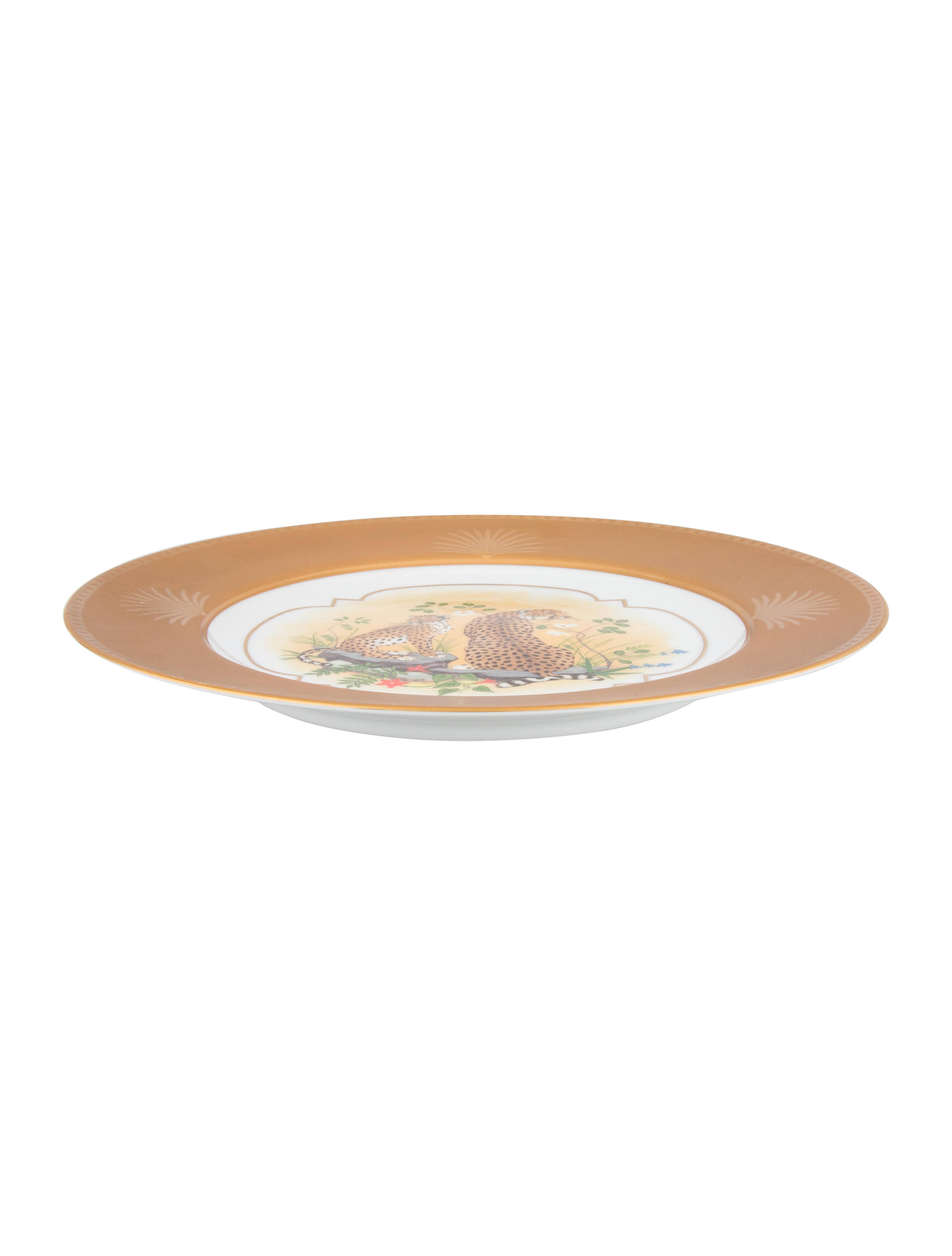 Tableware 4-Piece Lynn Chase Golden Cheetah Plate Set