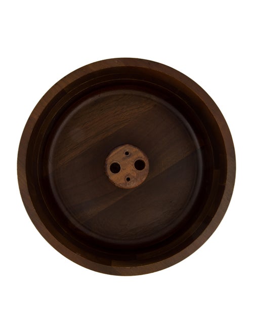 Tableware Vermillion Walnut Nut Bowl with Cracker and Picks