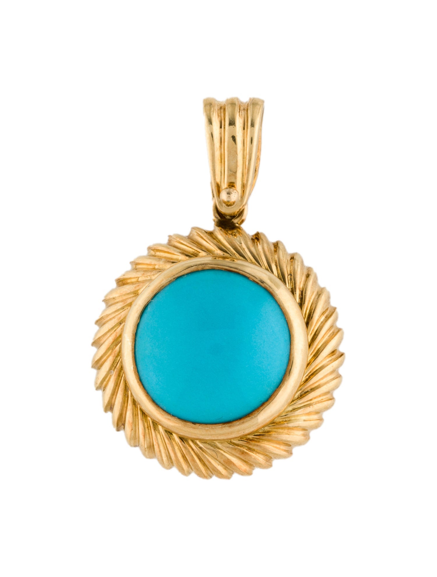 Unbranded 18K 3.29ct Turquoise Pendant