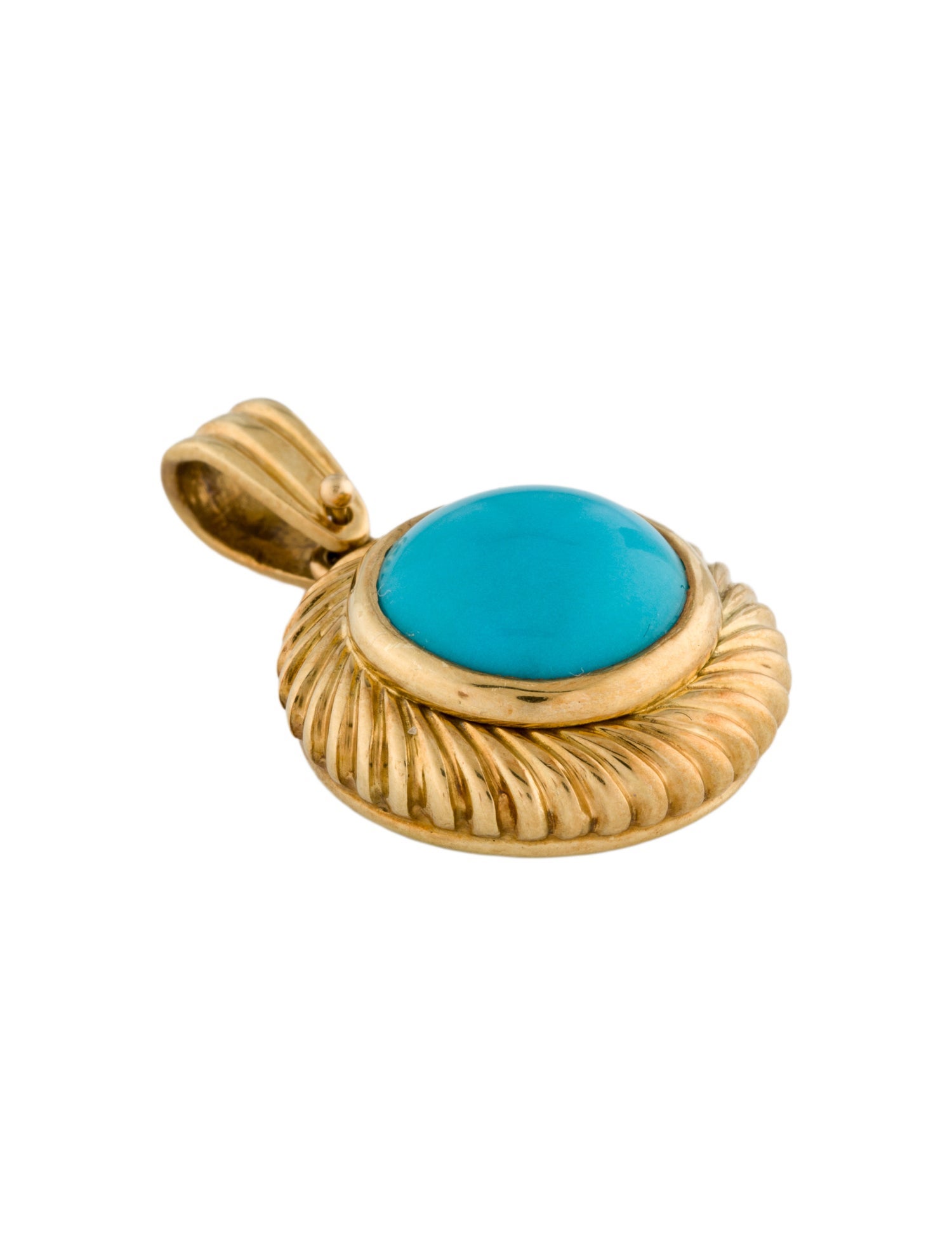Unbranded 18K 3.29ct Turquoise Pendant