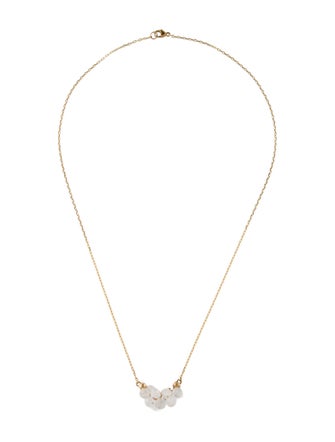 Unbranded 14K Moonstone Bead Cluster Necklace