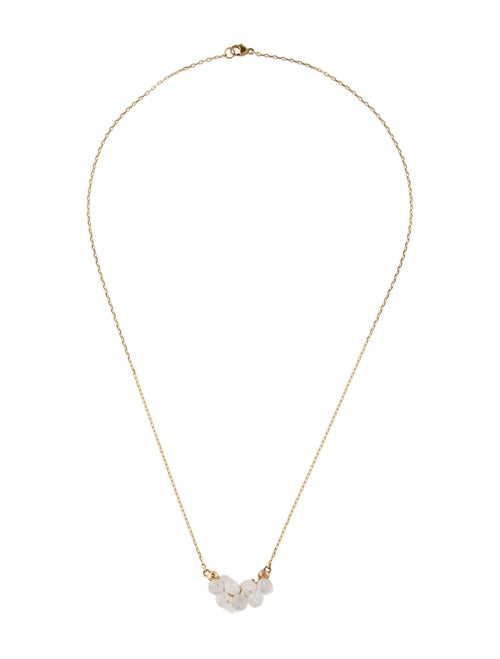 Unbranded 14K Moonstone Bead Cluster Necklace