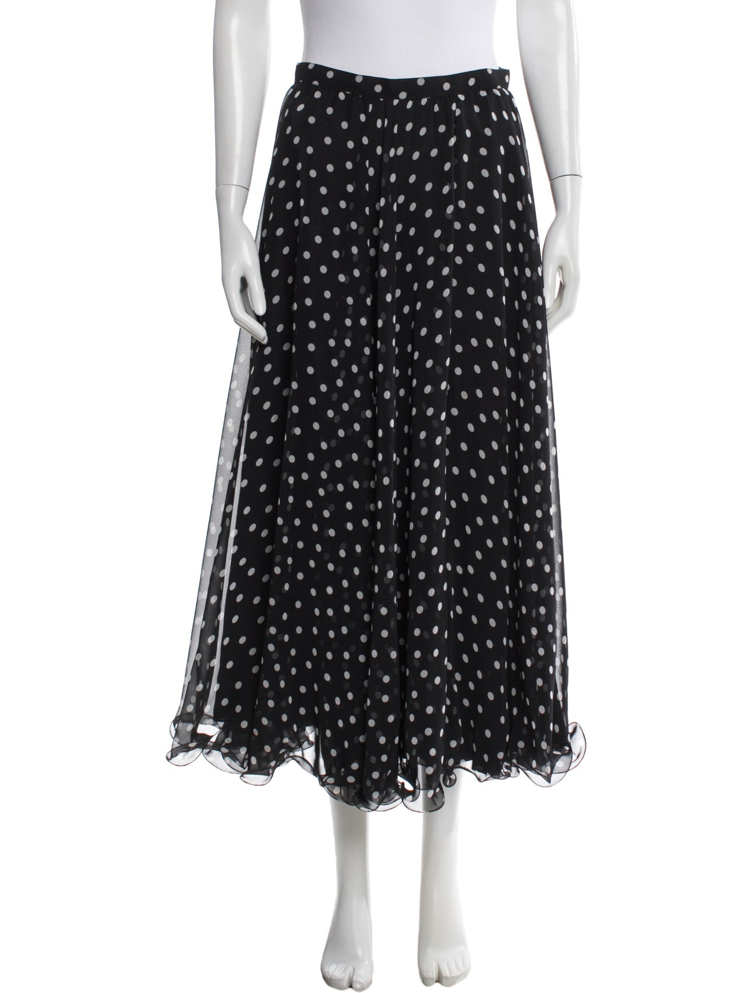 Frank Usher Polka Dot Print Midi Length Skirt
