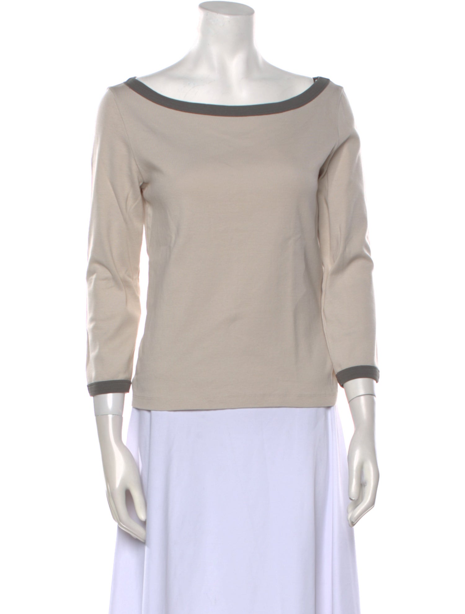 Flore Flore Bateau Neckline Three-Quarter Sleeve Top