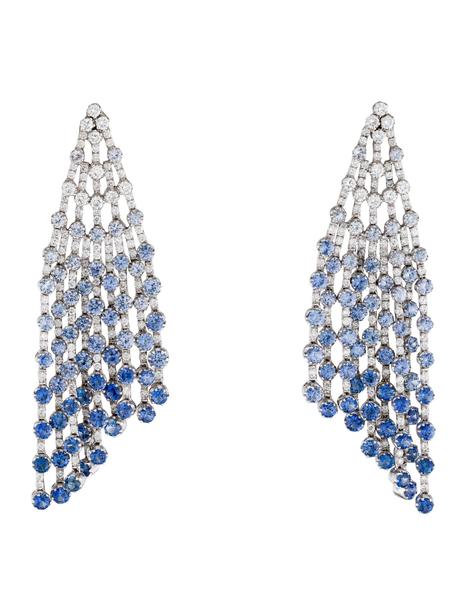 Cicada 18K 5.23ctw Sapphire & Diamond Chandelier Earrings