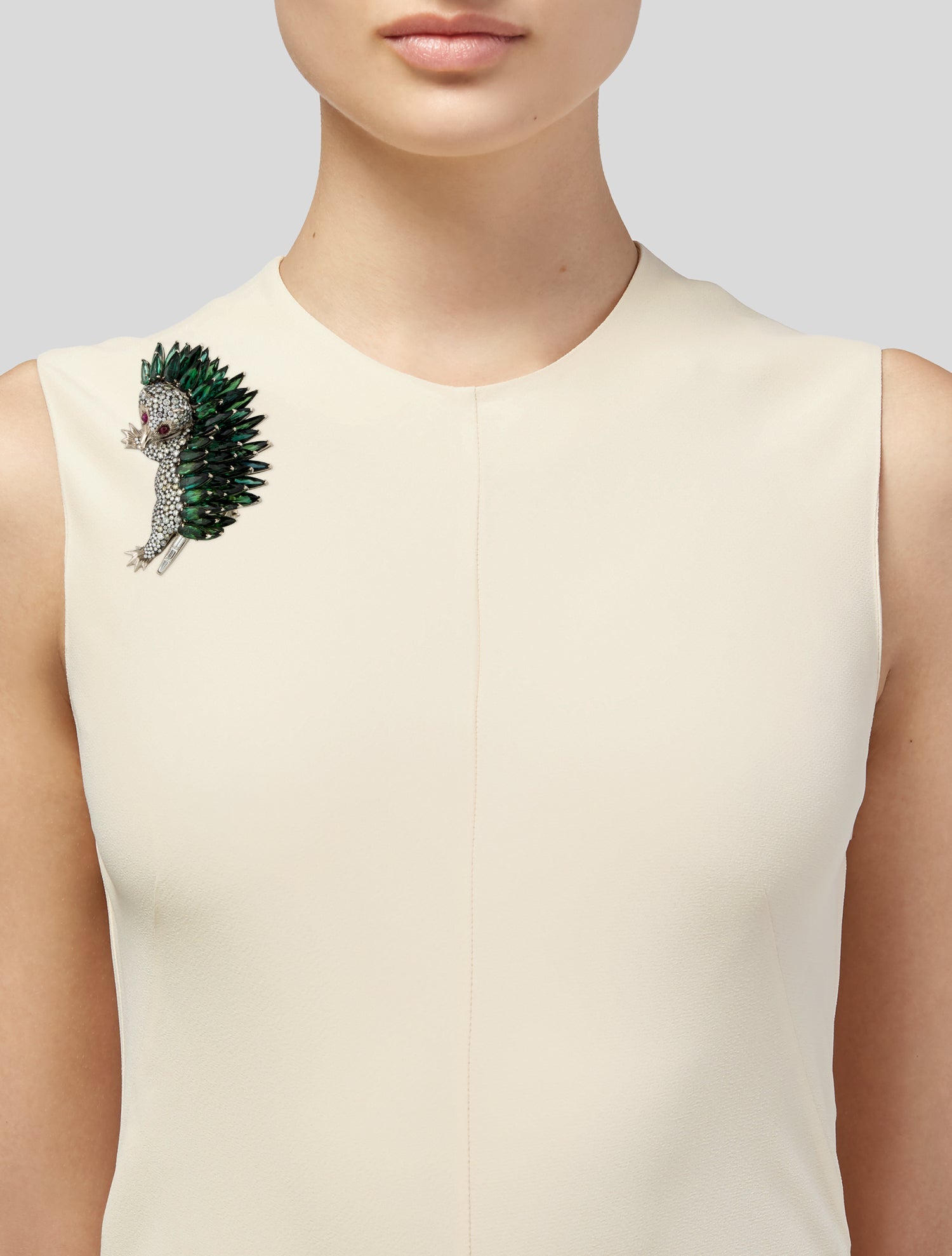 Cicada 18K Tourmaline & Diamond Echidna Brooch