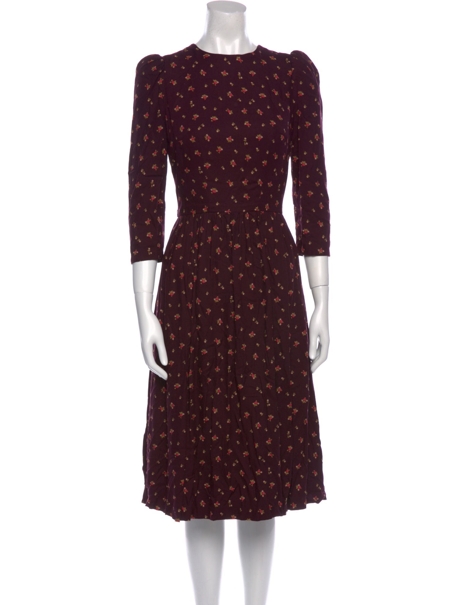 Ulyana Sergeenko Floral Print Midi Length Dress