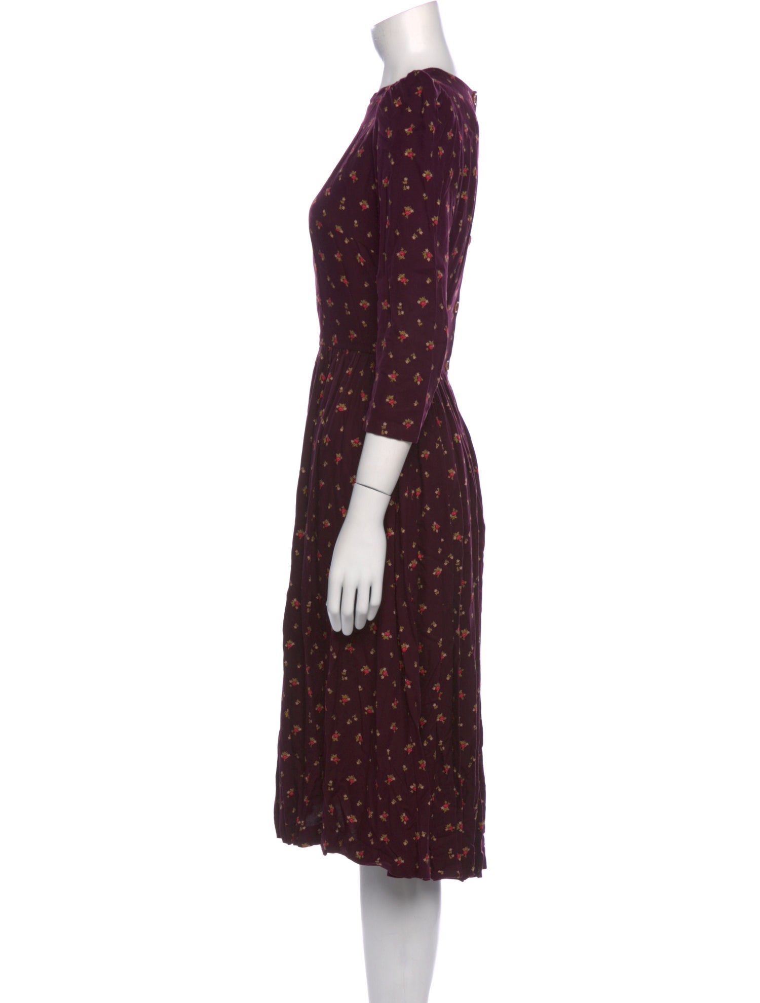 Ulyana Sergeenko Floral Print Midi Length Dress