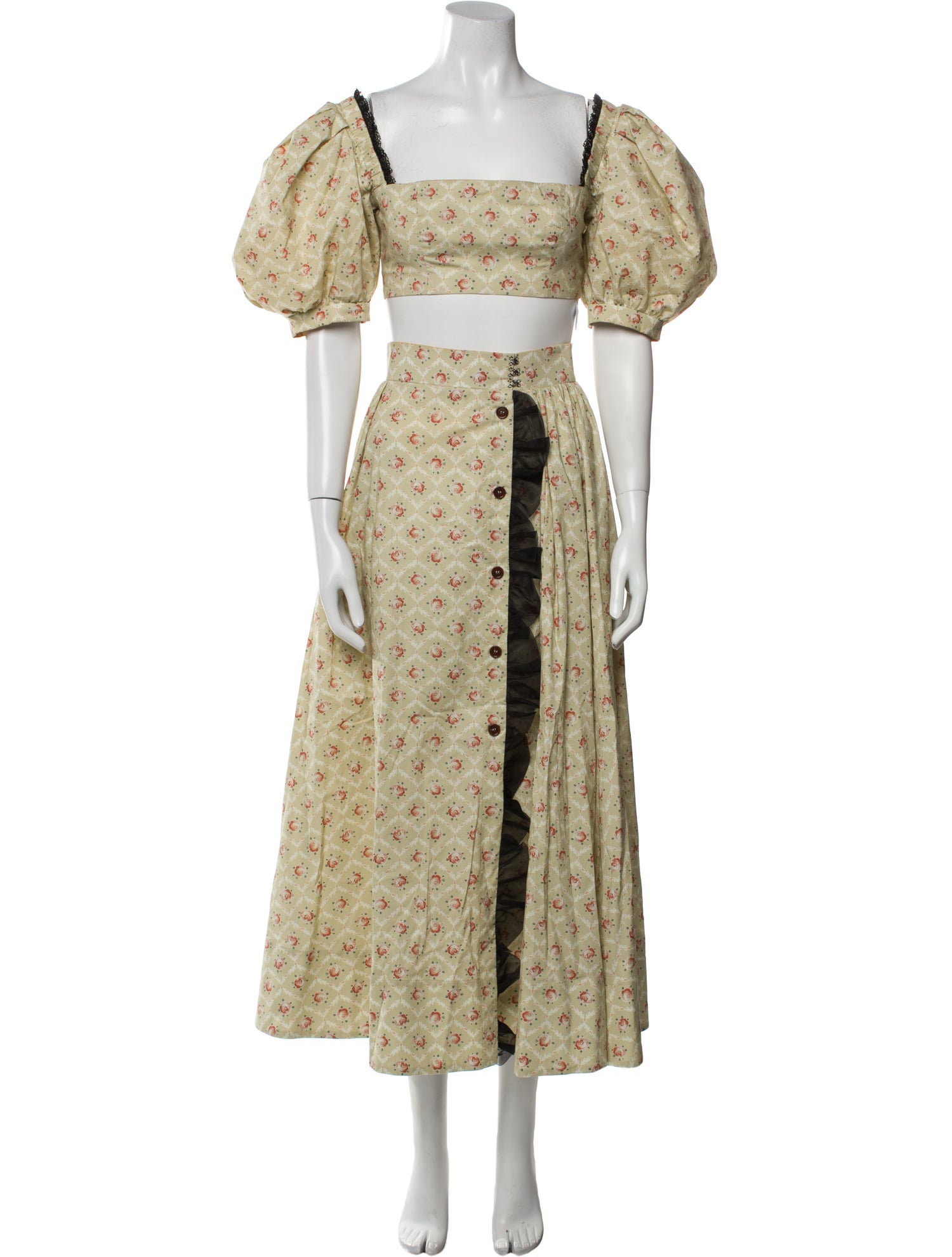 Ulyana Sergeenko Floral Print Skirt Set