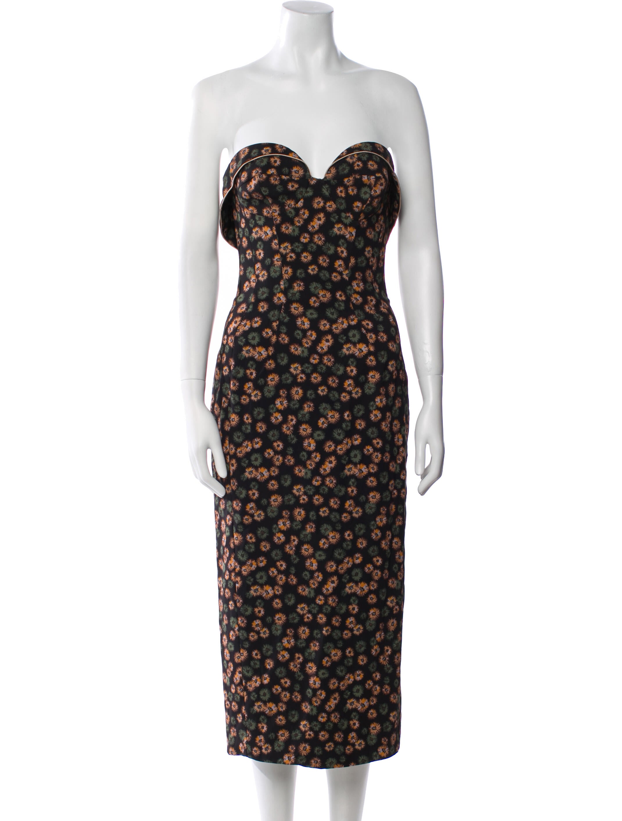 Ulyana Sergeenko Floral Print Midi Length Dress