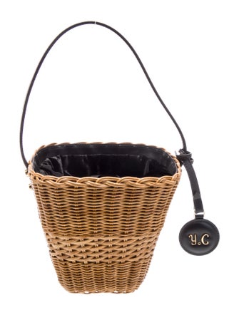 Ulyana Sergeenko Wicker Bucket Bag