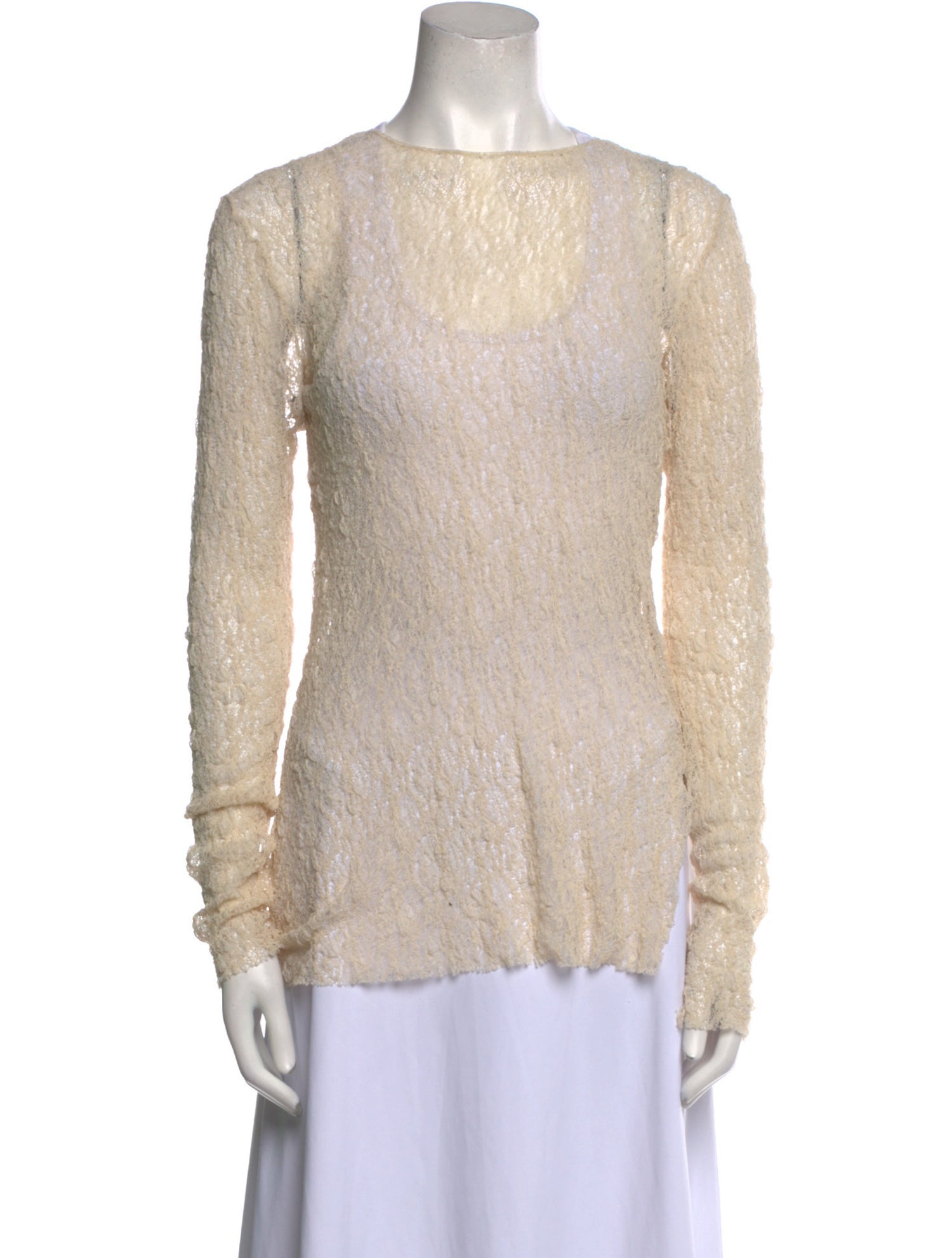 Uma Wang Lace Pattern Crew Neck Blouse