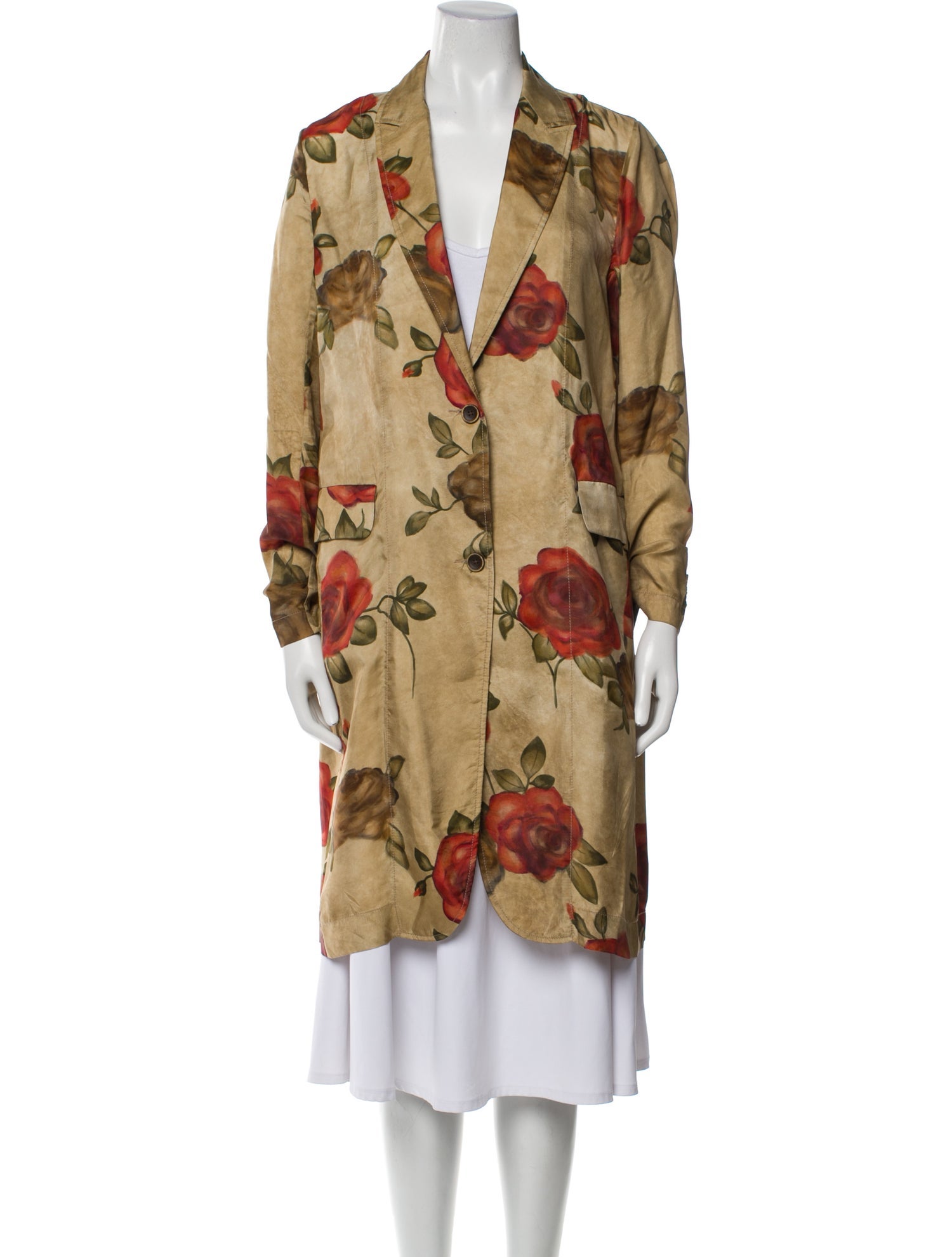 Uma Wang Floral Print Trench Coat