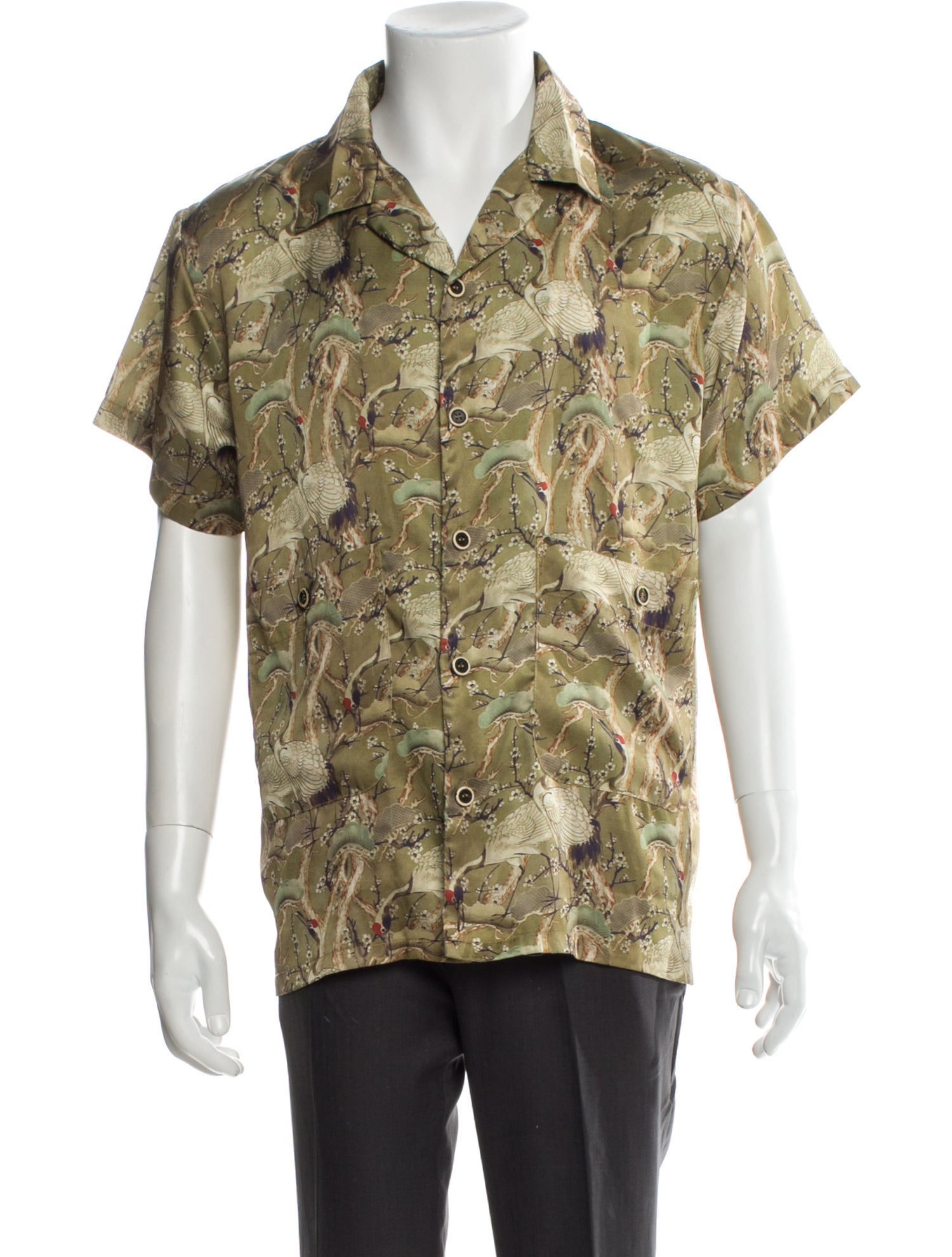 Uma Wang Floral Print Short Sleeve Shirt