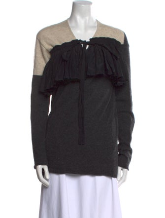 Uma Wang Cashmere Colorblock Pattern Sweater