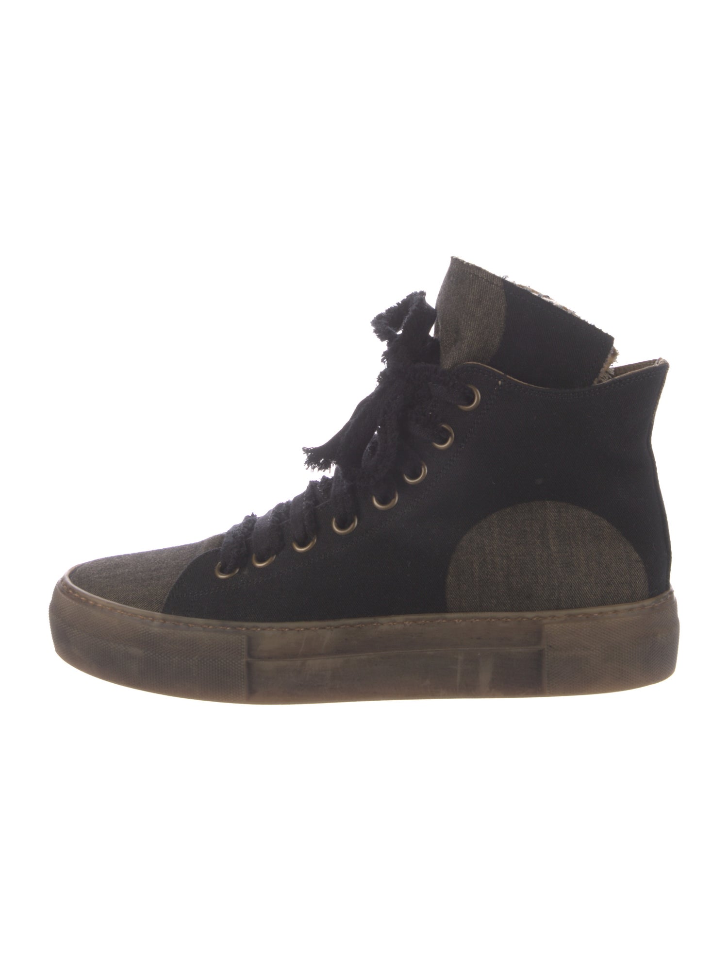 Uma Wang Canvas Wedge Sneakers