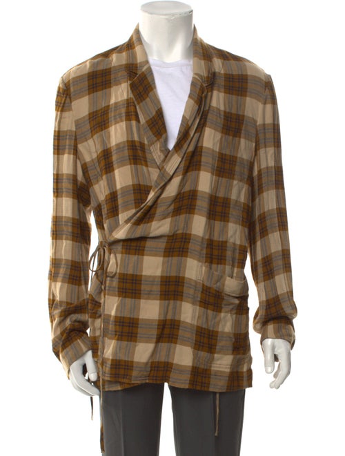 Uma Wang 2022 Plaid Print Peacoat