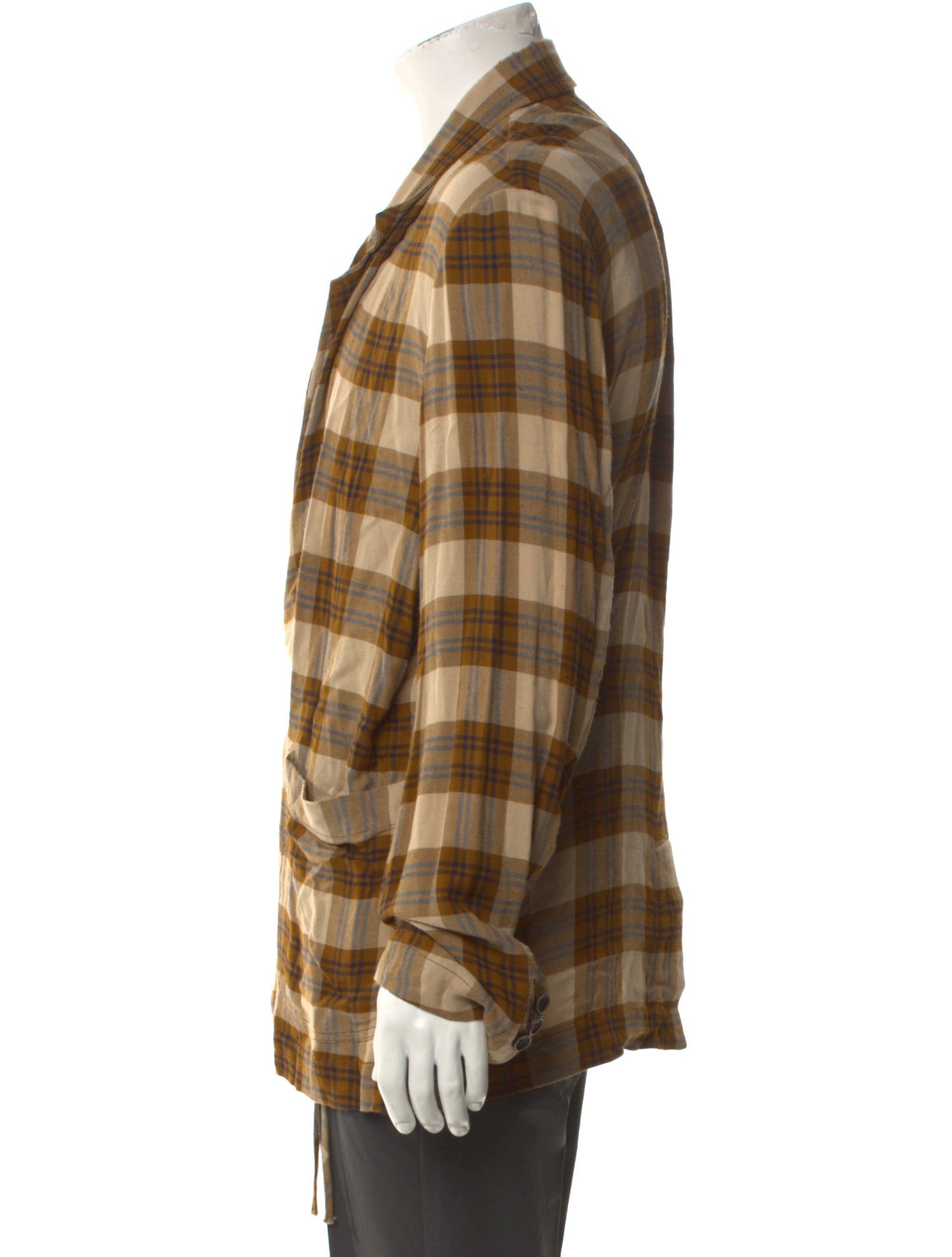 Uma Wang 2022 Plaid Print Peacoat