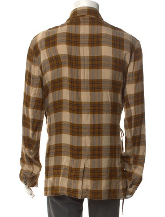 Uma Wang 2022 Plaid Print Peacoat