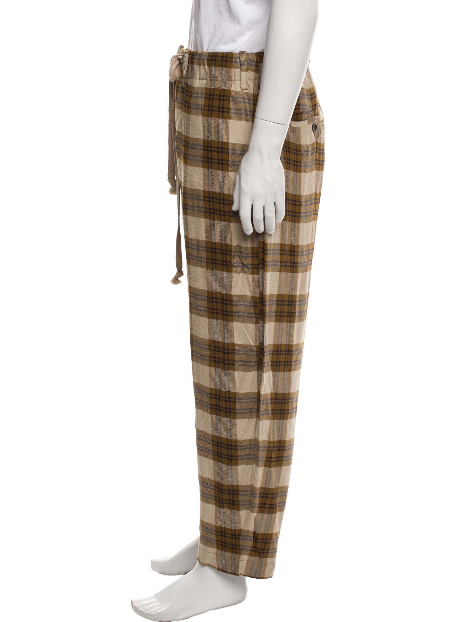 Uma Wang Plaid Print Lounge Bottoms