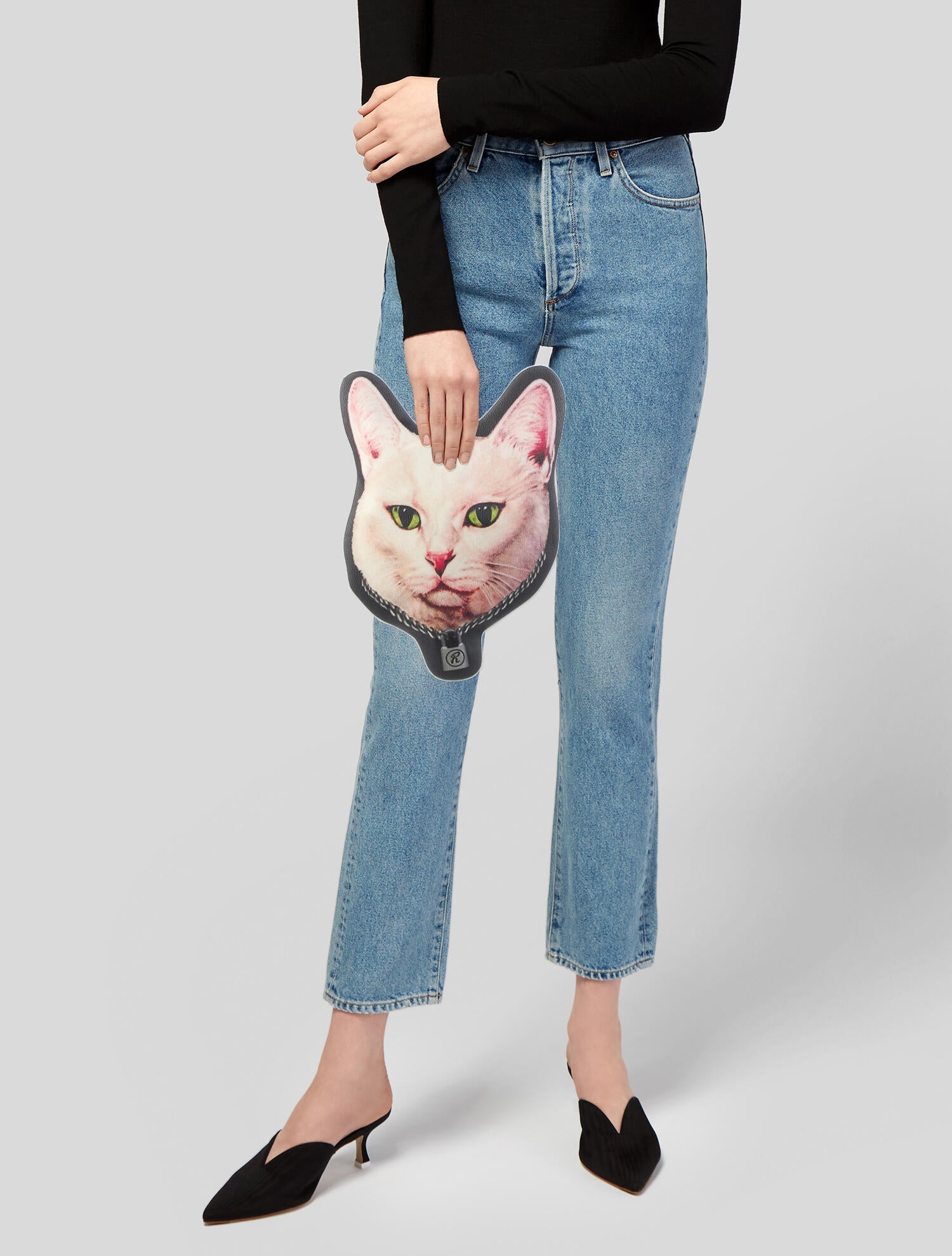 Undercover Cat Print Pouch - Neutrals Clutches, Handbags
