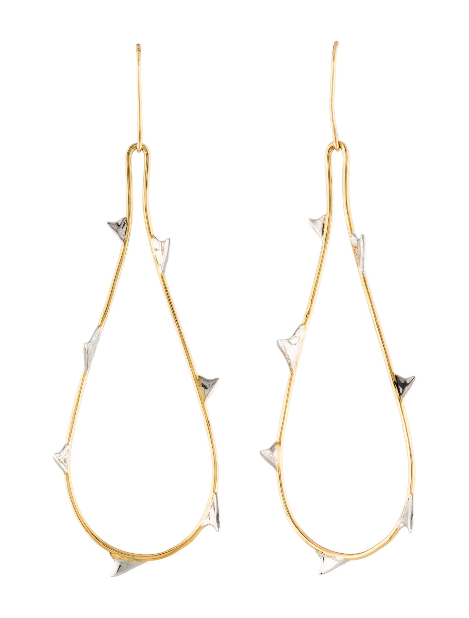 Undercover Two-Tone Spike Drop Earrings
