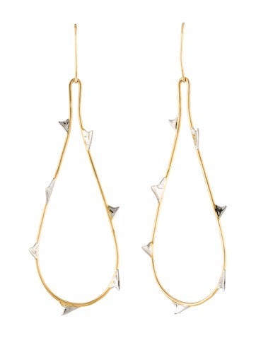 Undercover Drop Two-Tone Spike Earrings
