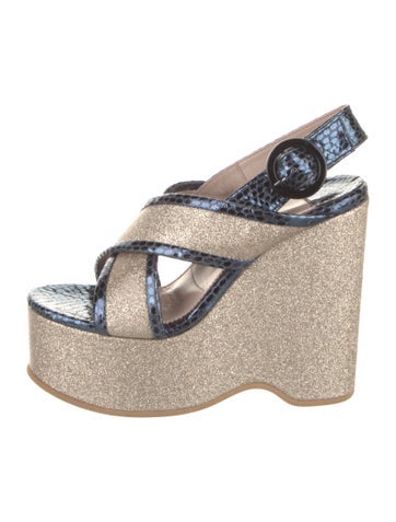 Undercover Sandals Animal Print Glitter Accents Espadrilles 6.5