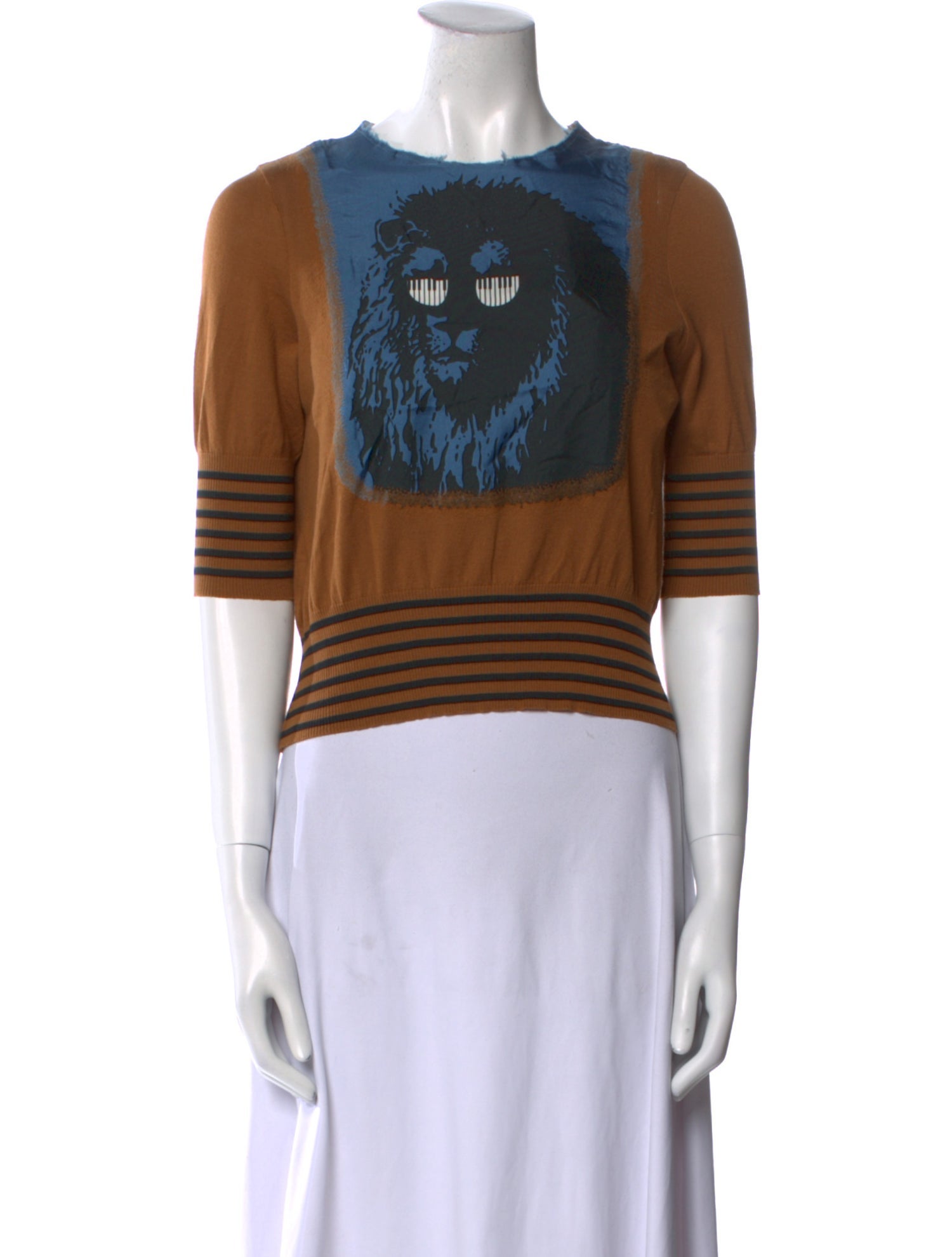 Undercover Graphic Print Crew Neck Crop Top