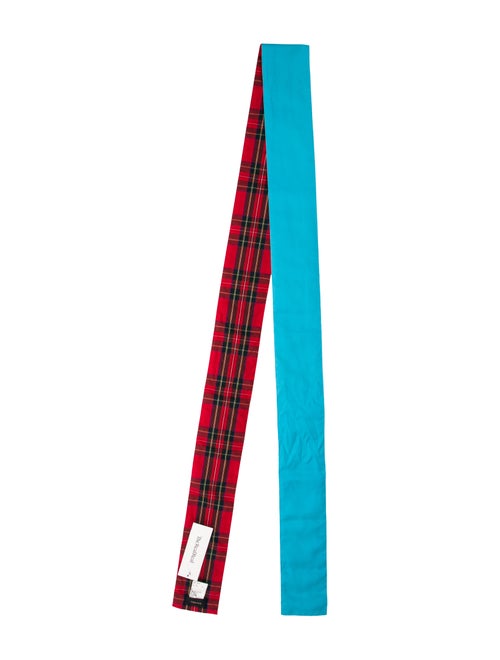 Undercover Silk Plaid Print Scarf