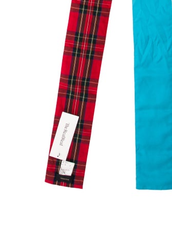 Undercover Silk Plaid Print Scarf