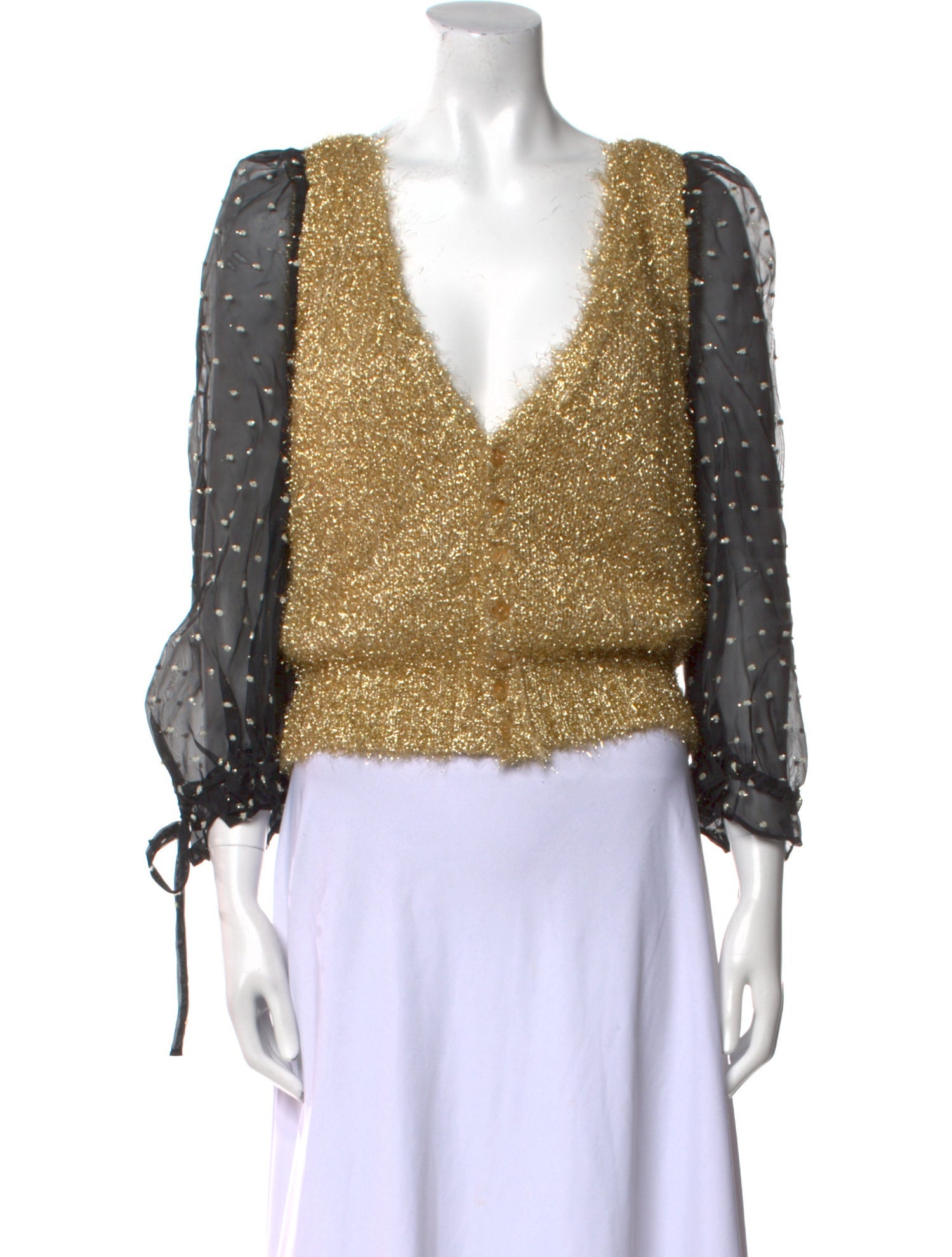 Undercover Nylon Colorblock Pattern Crop Top