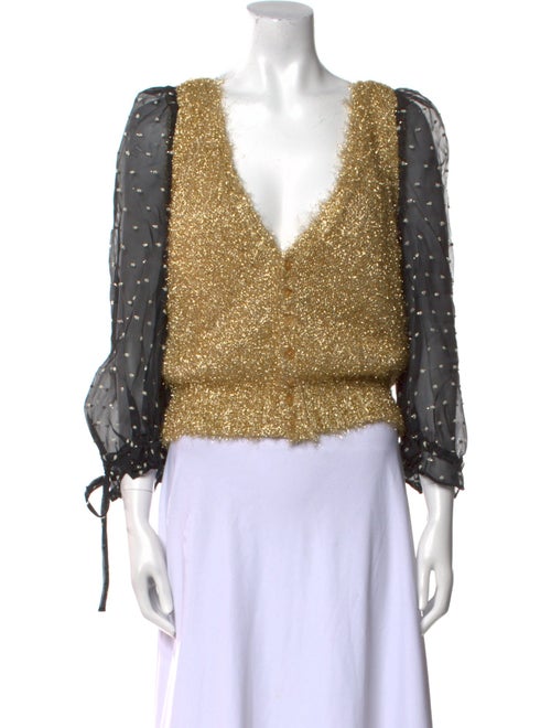 Undercover Nylon Colorblock Pattern Crop Top