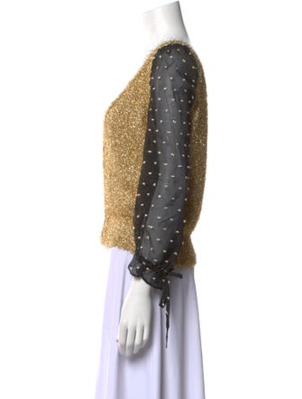 Undercover Nylon Colorblock Pattern Crop Top