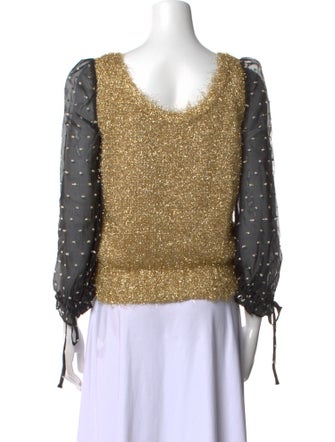 Undercover Nylon Colorblock Pattern Crop Top