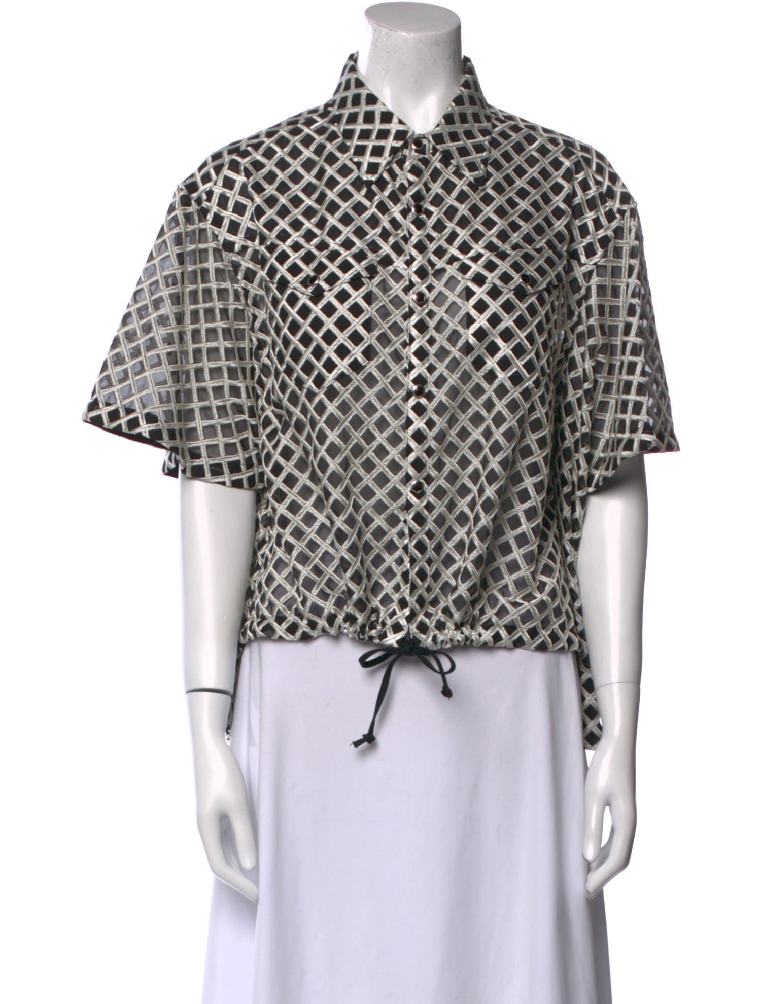 Undercover Printed Short Sleeve Crop Top