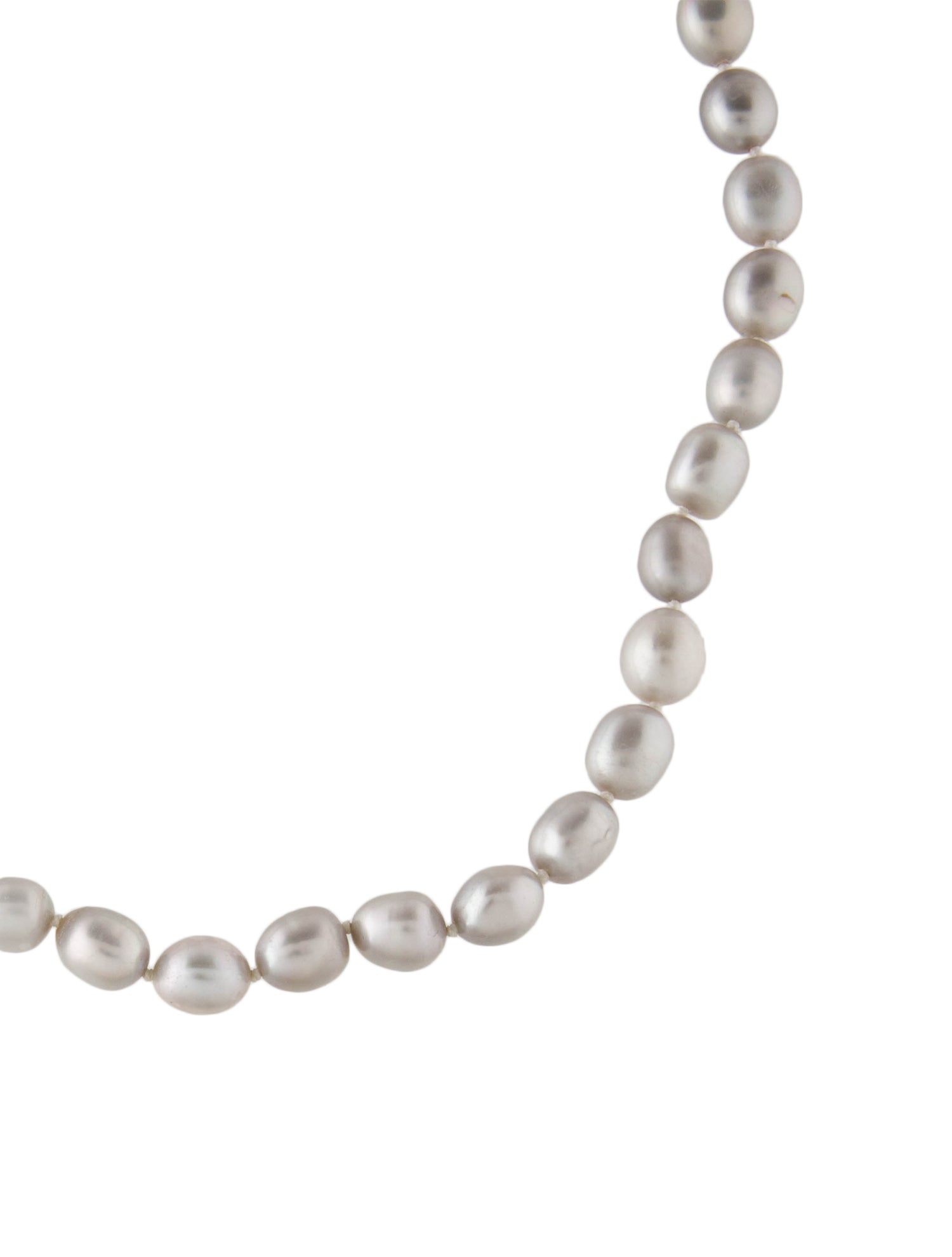 Uniform Object 18K Pearl & Diamond Bead Strand Necklace 18K Yellow
