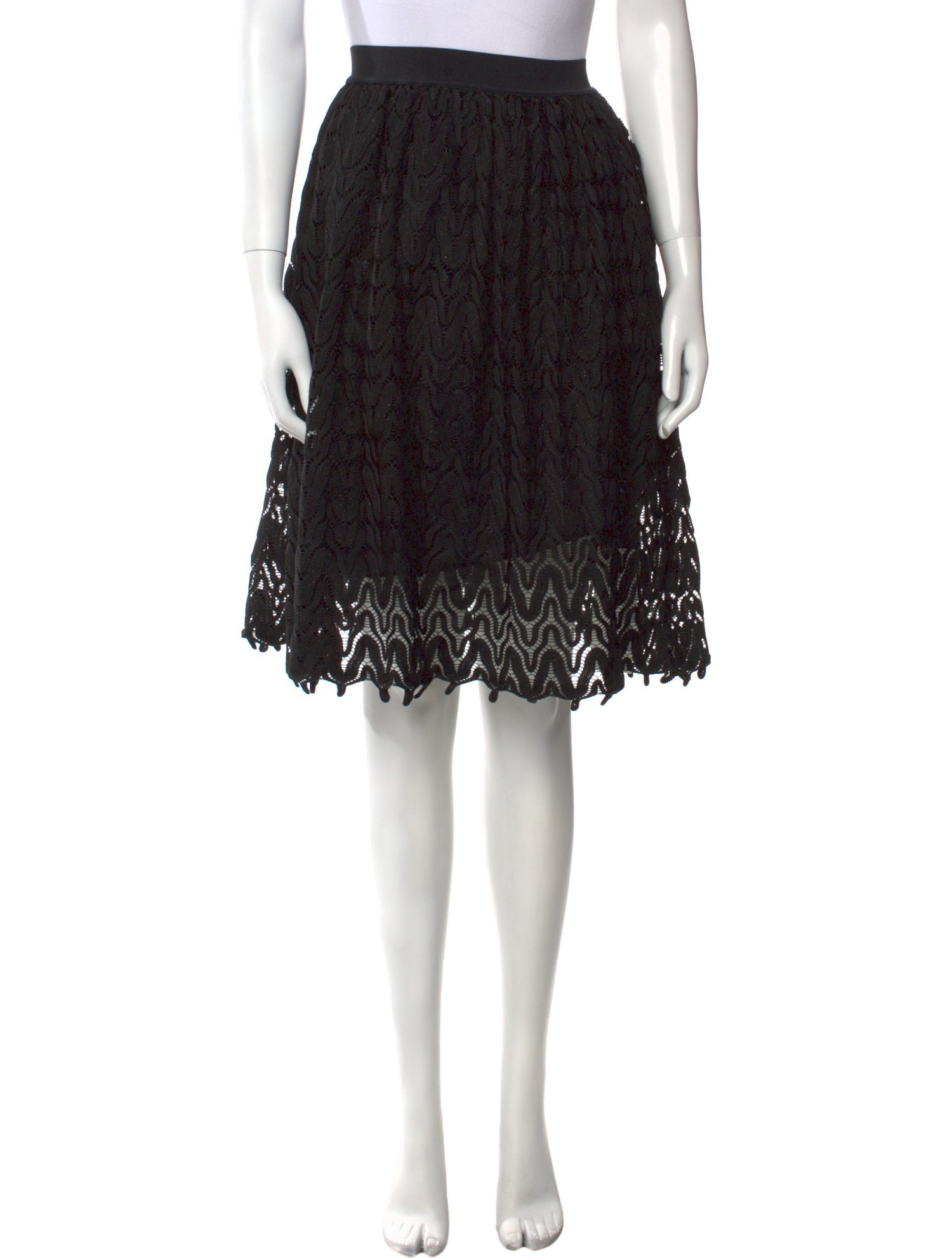 Unlabel Lace Pattern Knee-Length Skirt