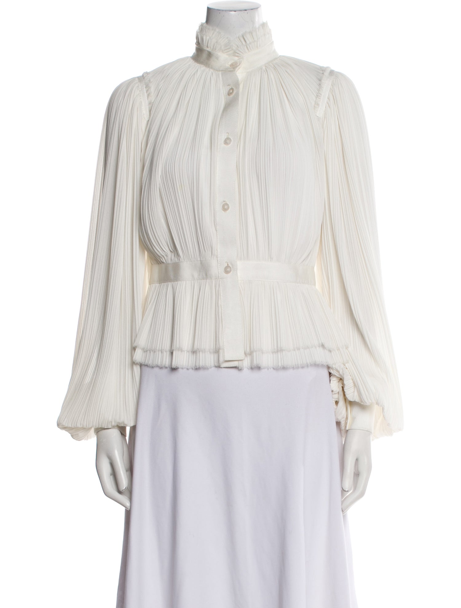 UNTTLD Striped Mock Neck Blouse