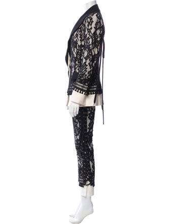 UNTTLD Lace Pattern Fringe Trim Accent Pantsuit