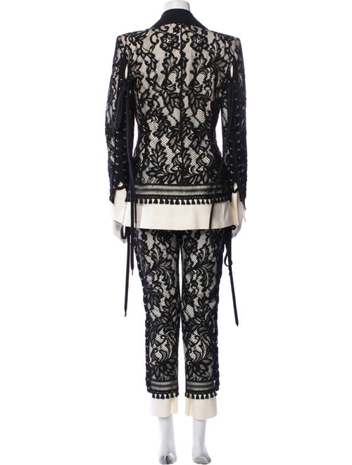 UNTTLD Lace Pattern Fringe Trim Accent Pantsuit
