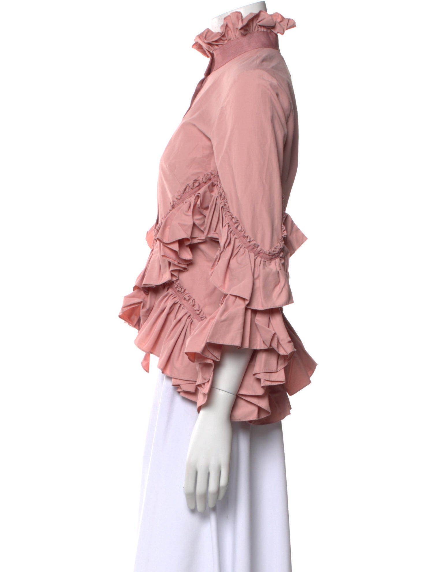 UNTTLD Mock Neck Three-Quarter Sleeve Crop Top