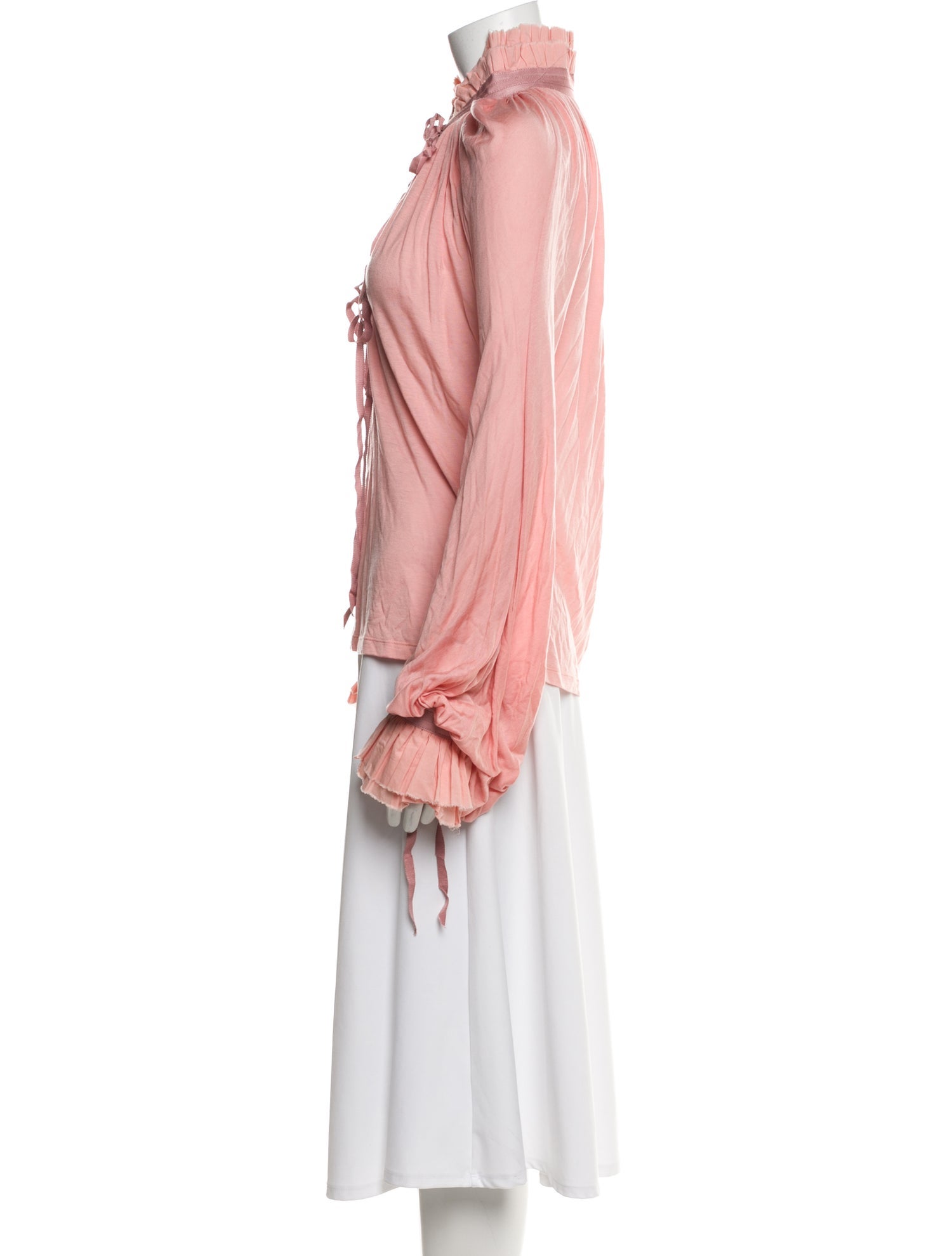 UNTTLD Tie Neck Long Sleeve Blouse