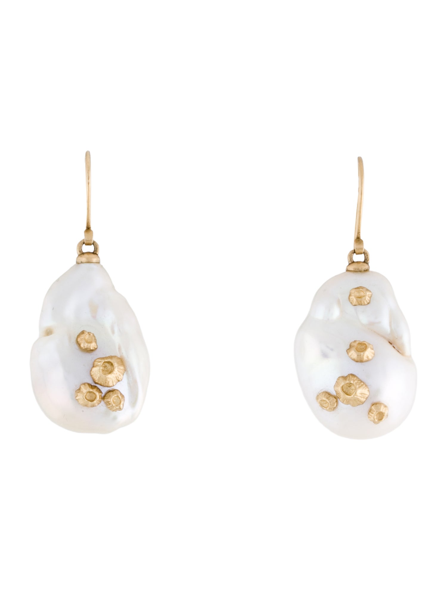 Hannah Blount 14K Cultured Pearl Barnacle Drop Earrings